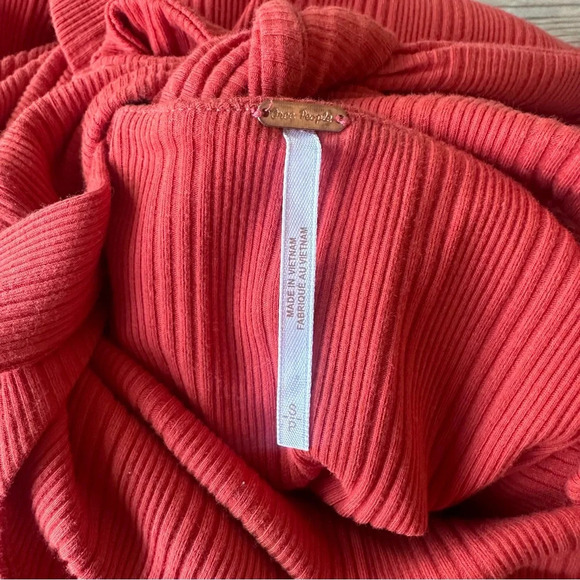 Free people Into you ribbed maxi dress orange/ red size small boho, like new - Picture 9 of 9